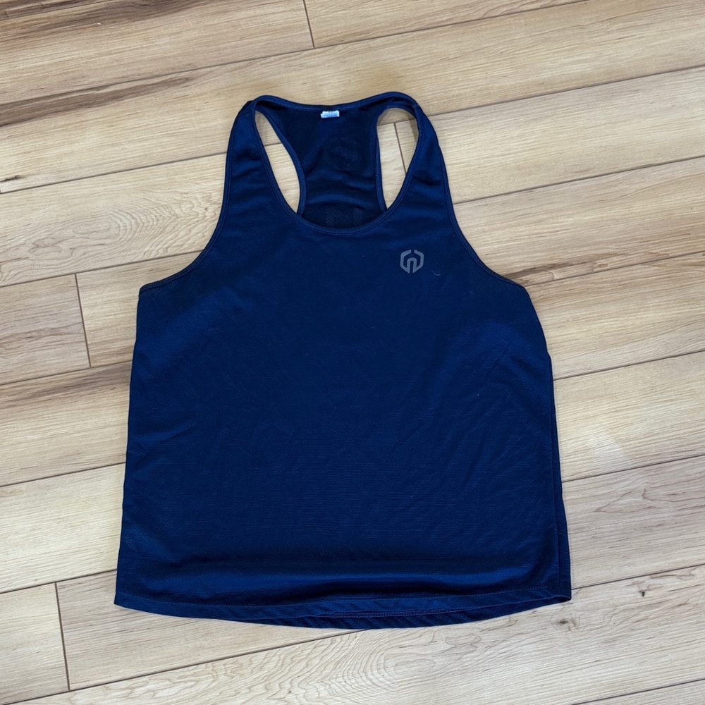 Neleus Navy Blue Athletic Tank Top